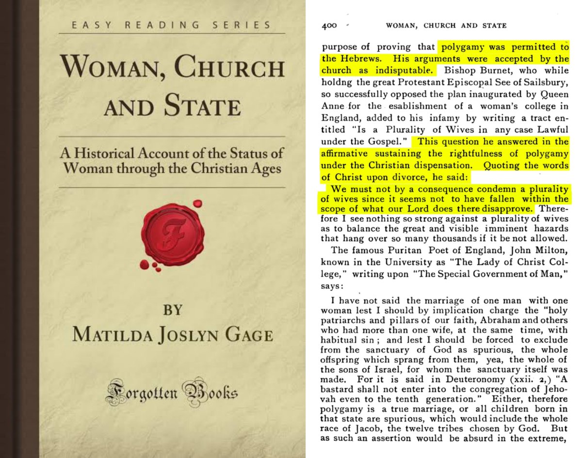 Bishop Burnet's book and statement that the Gospel undoubtedly permits polygamy