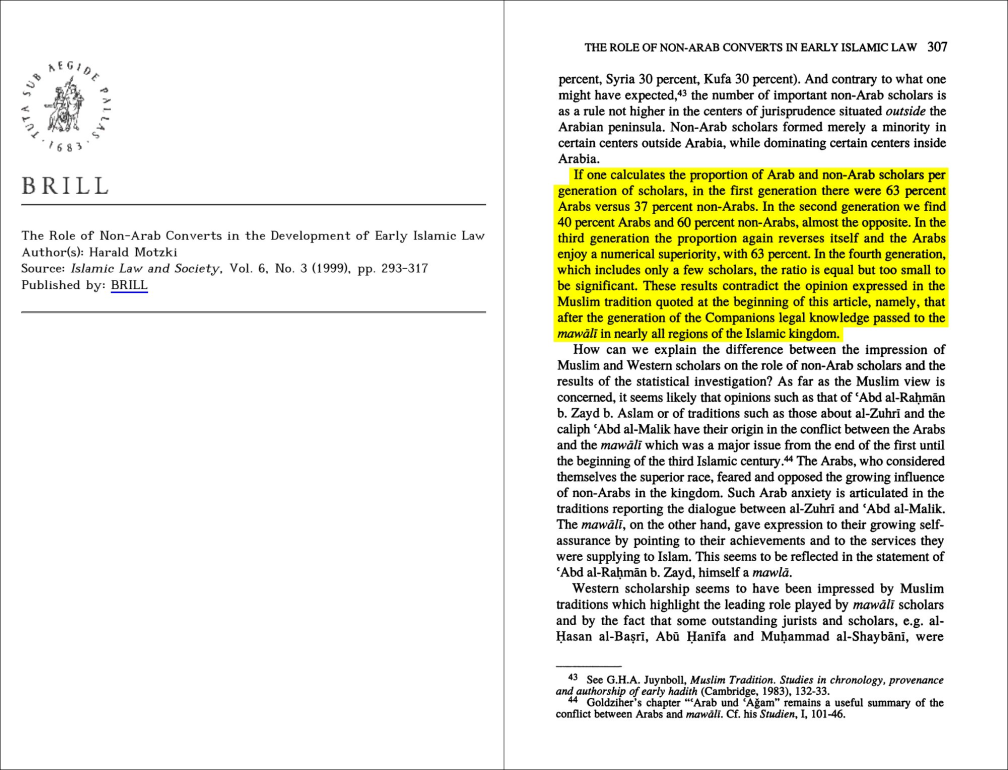 a documented response to the myth that most scholars of islamic civilization were non arabs 11