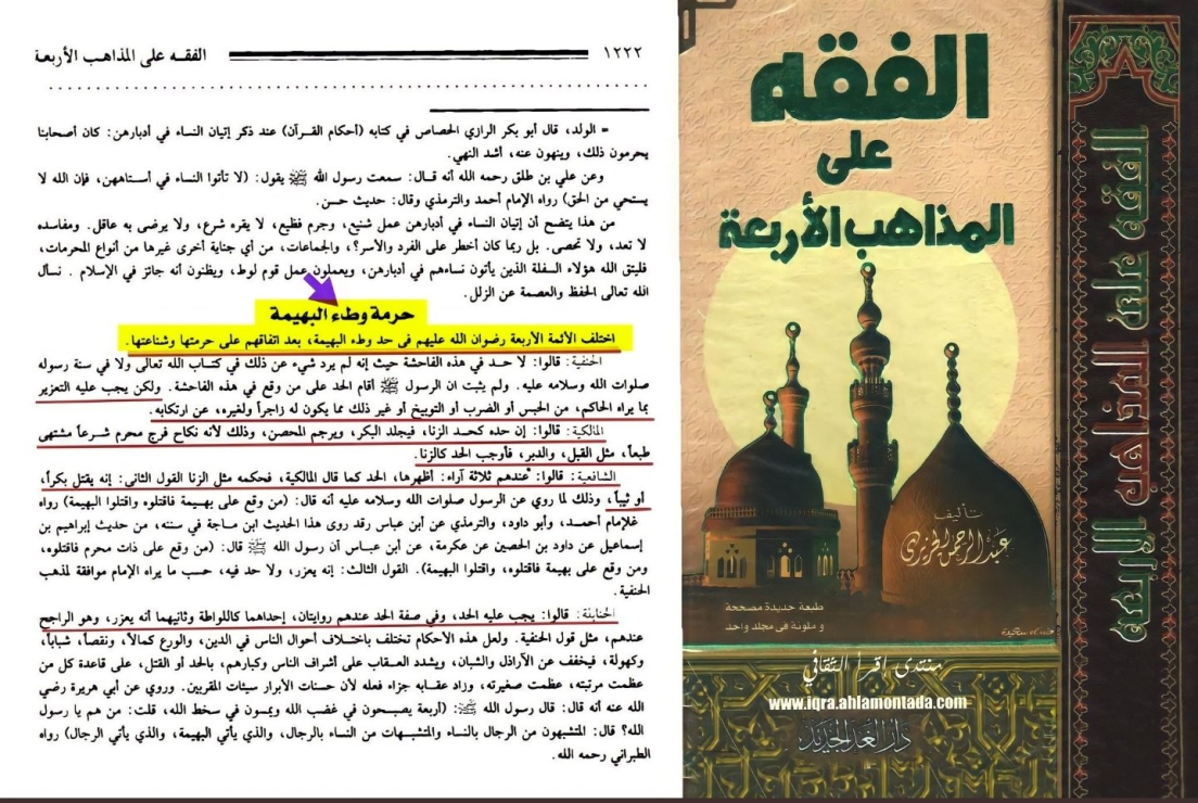 a response to the accursed enemies of religion who said that islam permits bestiality 1