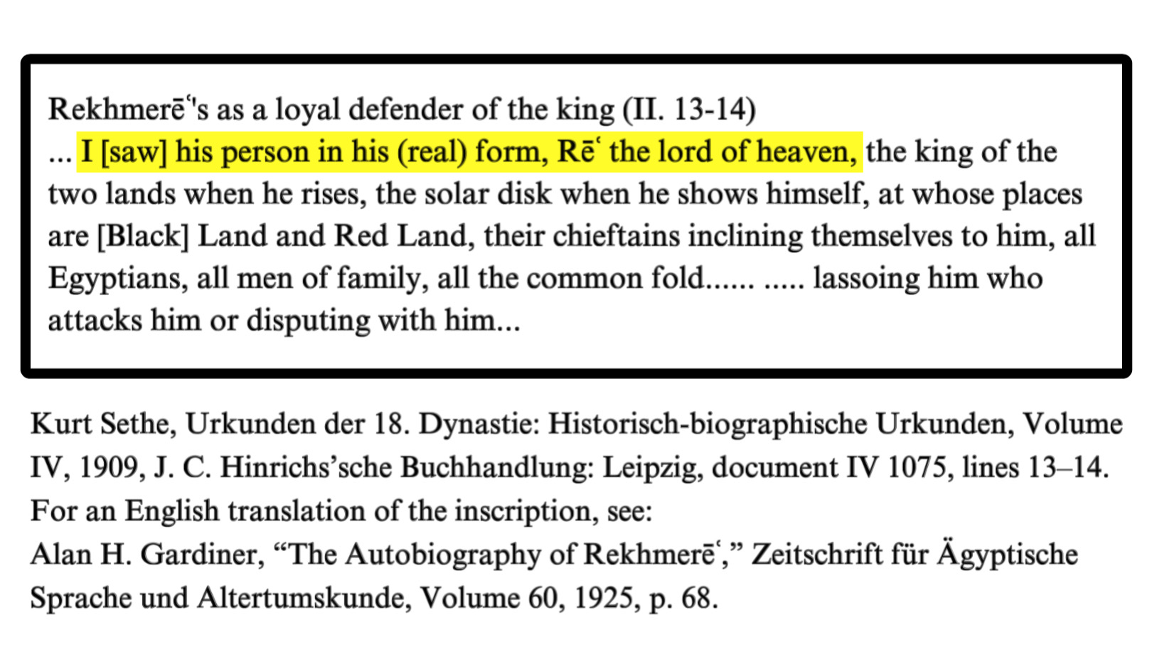 Scan — Egyptological source on the cow goddess Hathor as the supreme divine entity united within Pharaoh
