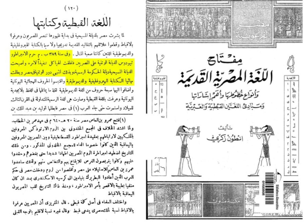 Anton Zaki — Theodosius banning Egyptian religion and abolishing hieroglyphics