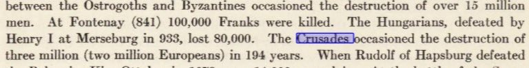 Notes on the History of Military Medicine — 3 million destroyed in the Crusades