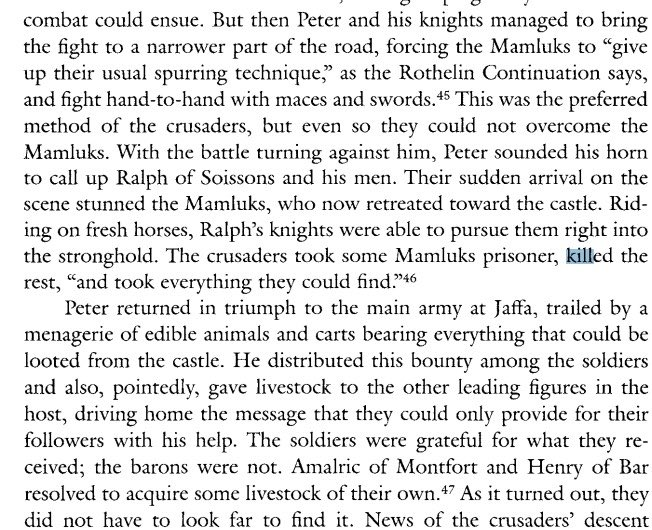 Crusaders killing Muslim Mamluks and looting their possessions