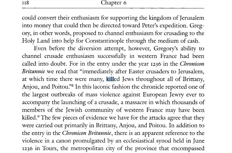 Further documentation on Crusader violence against Jews and Muslims