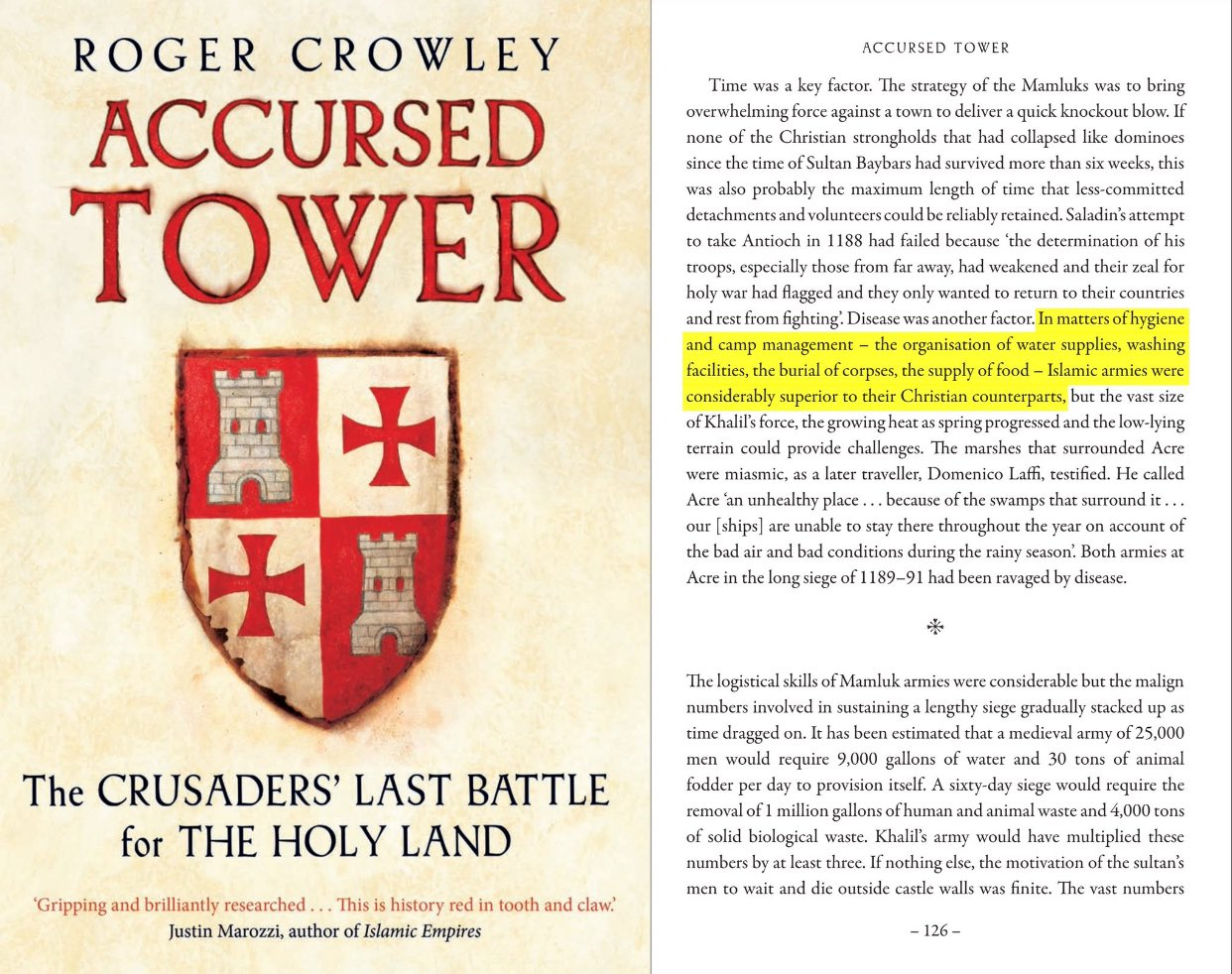 Crusader hygiene and moral defects — wine, pigs, excrement