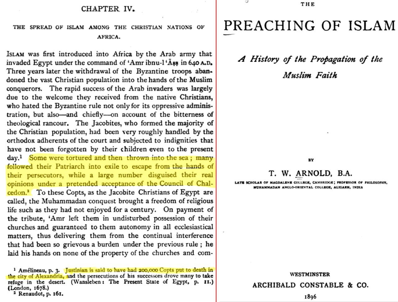 Chronicle of Zuqnīn and Arnold's documentation of Coptic persecution
