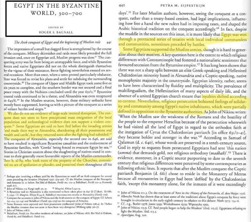 Roger Bagnall — archaeological evidence contradicts narratives of Islamic conquest destruction