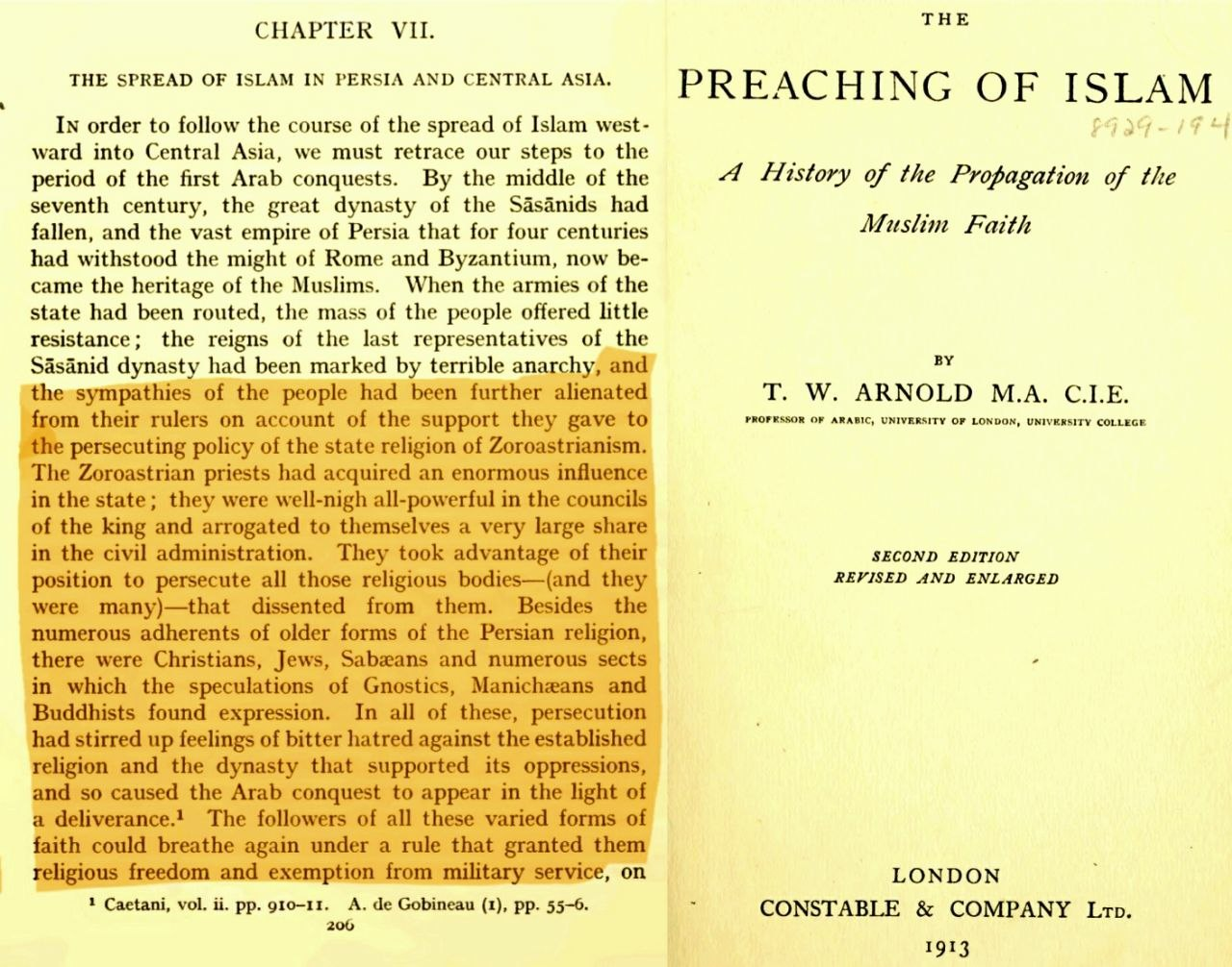 T.W. Arnold — The Preaching of Islam, pp. 206–208 on Sasanian social stratification