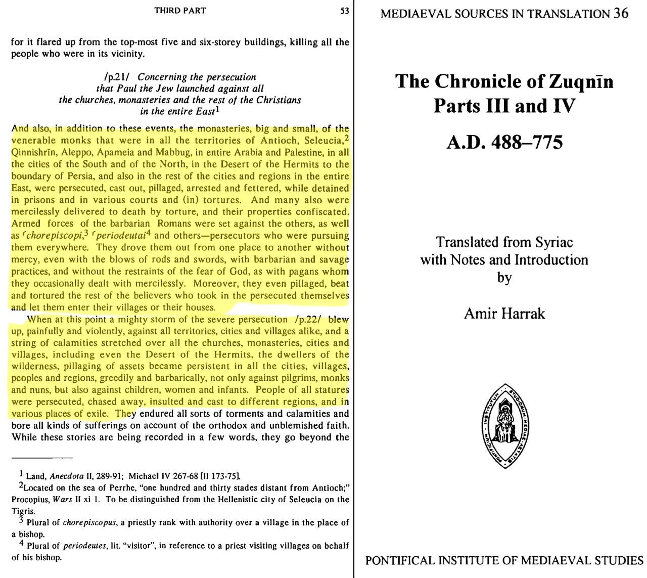 Persecution of Eastern Christians before the Islamic conquest — primary source references