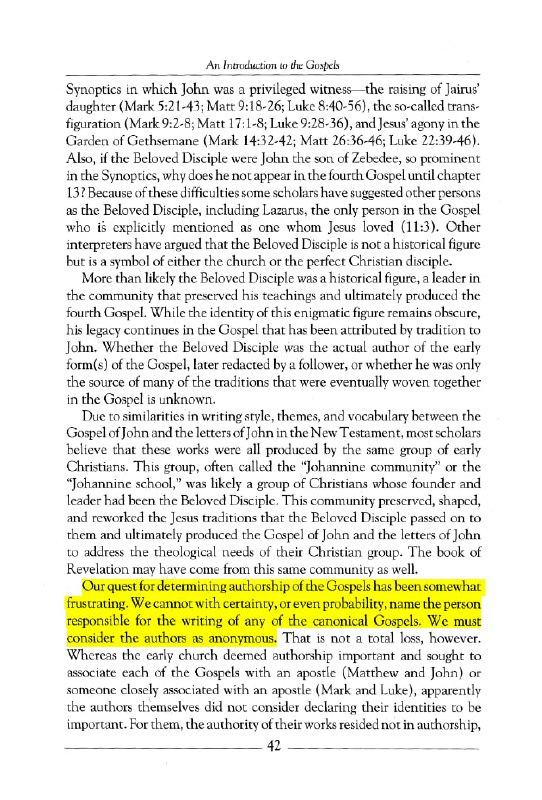the gospels are anonymous christian and secular scholars confirm unknown authorship of matthew mark luke and john 1
