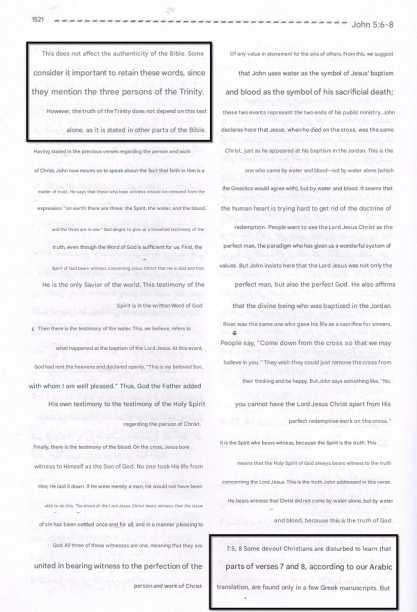 the johannine comma from christian references 1 john5 7 12