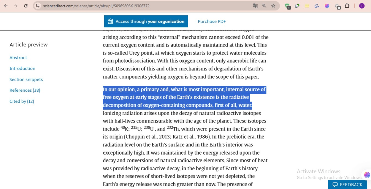 the response to the doubt about how god created every animal and every living thing from water whil 1