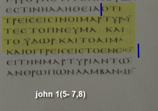 Vatican Manuscript — 1 John 5:7 without Johannine Comma