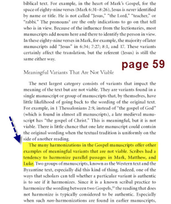 Reinventing Jesus — tendency to harmonize parallel texts in Matthew Luke Mark