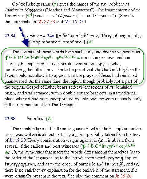 Metzger — Luke 23:34 deliberately omitted by scribes who saw Jerusalem's fall as divine judgment