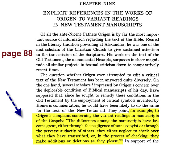 Origen — on scribes deleting and adding as they pleased
