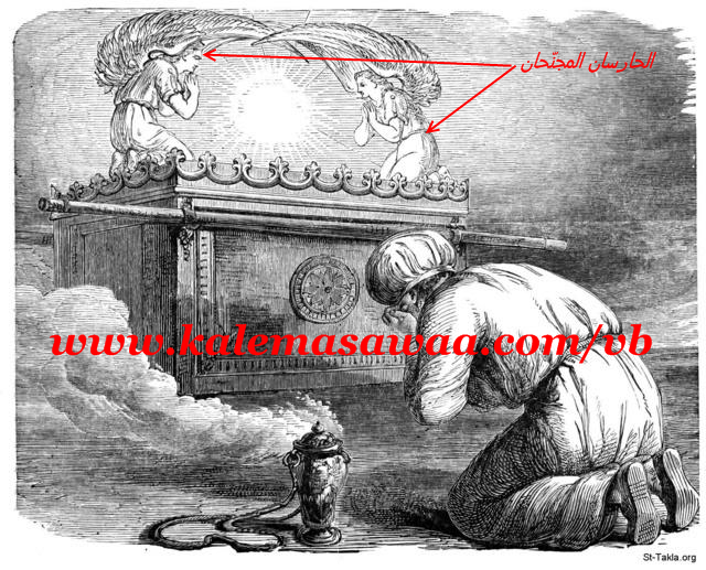Pharaonic coffin with two winged guards above — first comparison image showing the Ark's Egyptian parallel