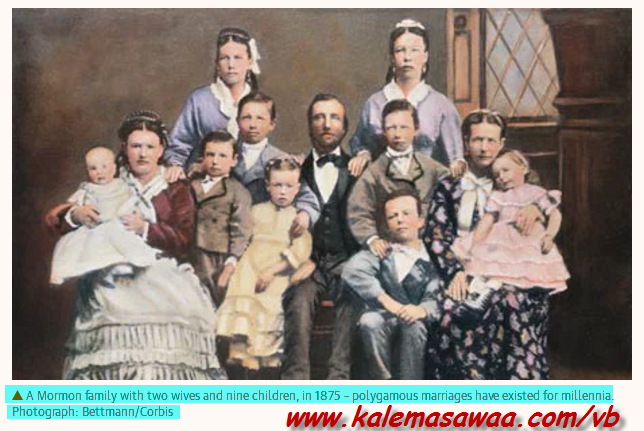 Documentation of Mormon polygamy as a Christian sect practicing polygamy since ancient times